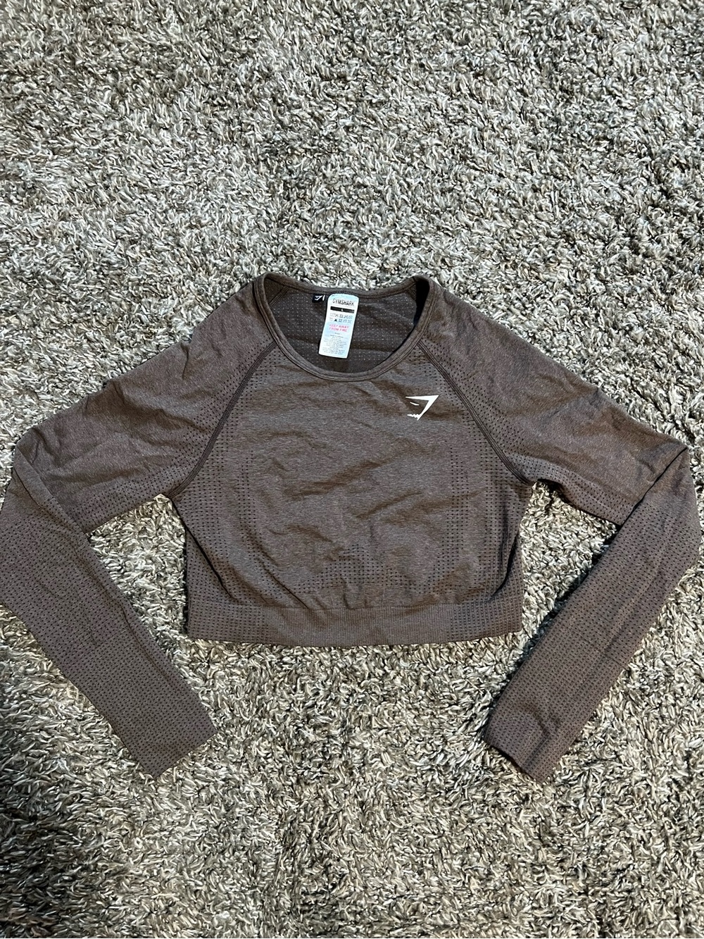 Gymshark Brown Seamless Long-Sleeve Crop Top